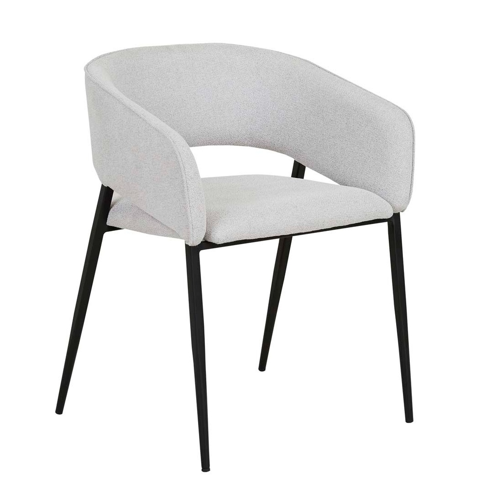 [ELIZA-DINING-ARMCHAIR-RIVER-PEBBLE-MATT-BLACK-CH-ELIZA-ARM-MATT-BLACK] Eliza Dining Armchair - River Pebble - Matt Black