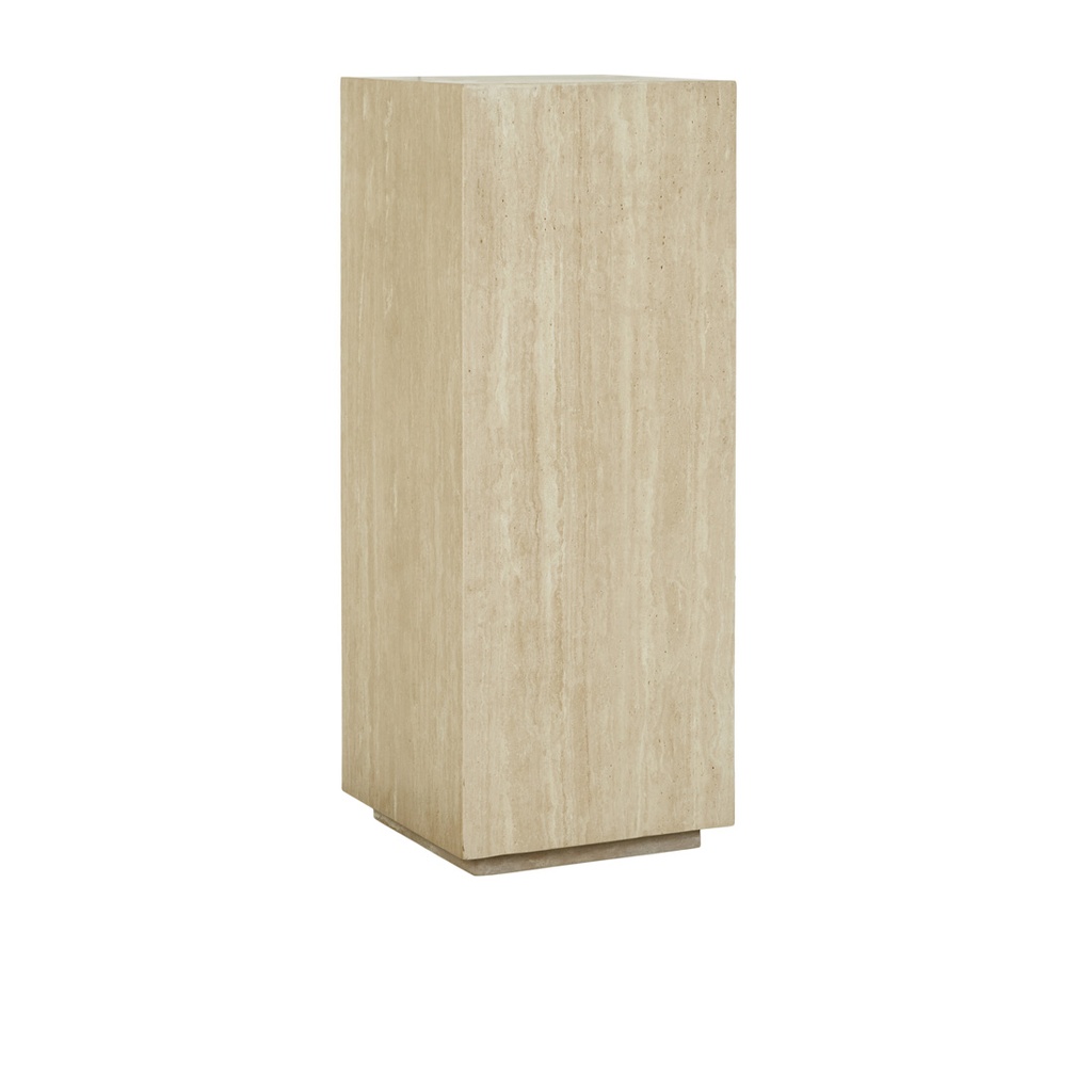 [ELLE-BLOCK-PLINTH-NATURAL-TRAVERTINE-DEC-ELL-BLO-PLI-900] Elle Block Tall Plinth - Natural Travertine