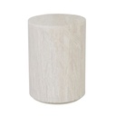 Elle Block Round Side Table - Natural Travertine