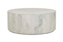 Elle Round Block Coffee Table - Matt White Marble