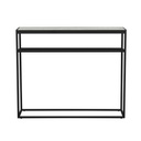 Elle Slim Console - Matt White Marble - Black Metal