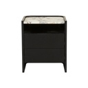 Elsie 2 Drawer Small Bedside - Matt Ocean Marble - Matt Dark Oak