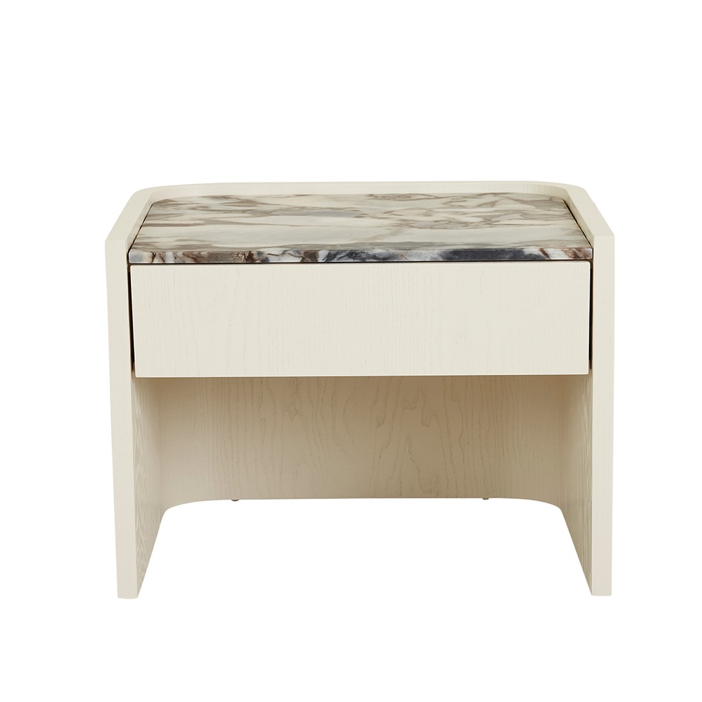 [ELSIE-BEDSIDE-MATT-OCEAN-MARBLE-SHELL-SIDE-ELSIE-X-SHELL] Elsie Bedside - Matt Ocean Marble - Shell