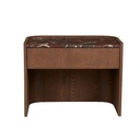 Elsie Bedside - Matt Rouge Marble - Smoked Ash