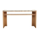 Elsie Marble Console - Matt Ocean Marble - Natural Ash