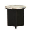 Elsie Side Table - Matt Ocean Marble - Matt Dark Oak