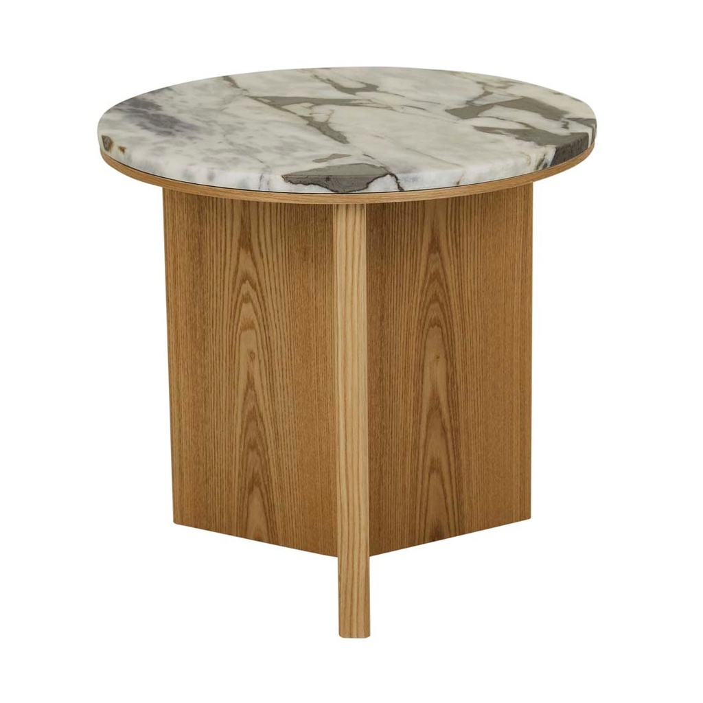 [ELSIE-SIDE-TABLE-MATT-OCEAN-MARBLE-NATURAL-ASH-LTO-ELSIE-NATURAL-ASH] Elsie Side Table - Matt Ocean Marble - Natural Ash