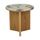 Elsie Side Table - Matt Ocean Marble - Natural Ash