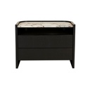 Elsie Two Drawer Bedside - Matt Ocean Marble - Matt Dark Oak