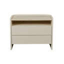 Elsie Two Drawer Bedside - Natural Travertine - Shell