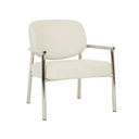 Lori Metal Occasional Chair - Brioche Boucle - Chrome