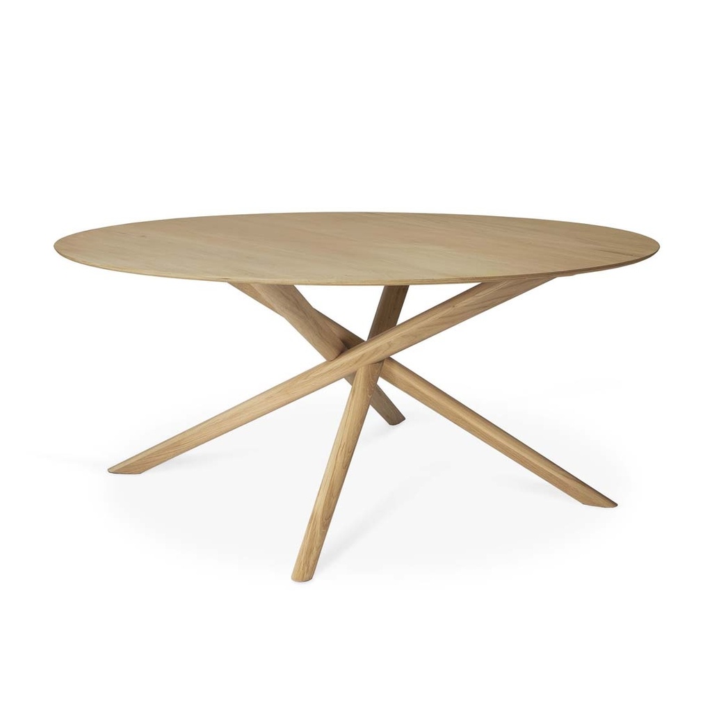 [ETHNICRAFT-MIKADO-ROUND-DINING-TABLE-OAK-DT-ETH-MIK-RD-X] Ethnicraft Mikado Round Dining Table - Oak
