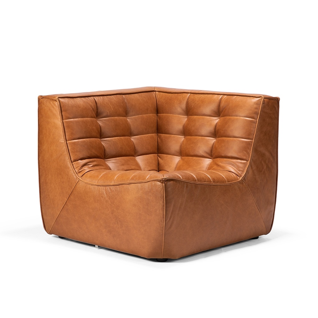 [ETHNICRAFT-SLOUCH-CORNER-SOFA-OLD-SADDLE-SOF-ETH-SLCH-CNR-OSD] Ethnicraft Slouch Corner Sofa - Old Saddle