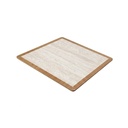 Ash Wood Edged Sintered Stone Tabletop - Travertine