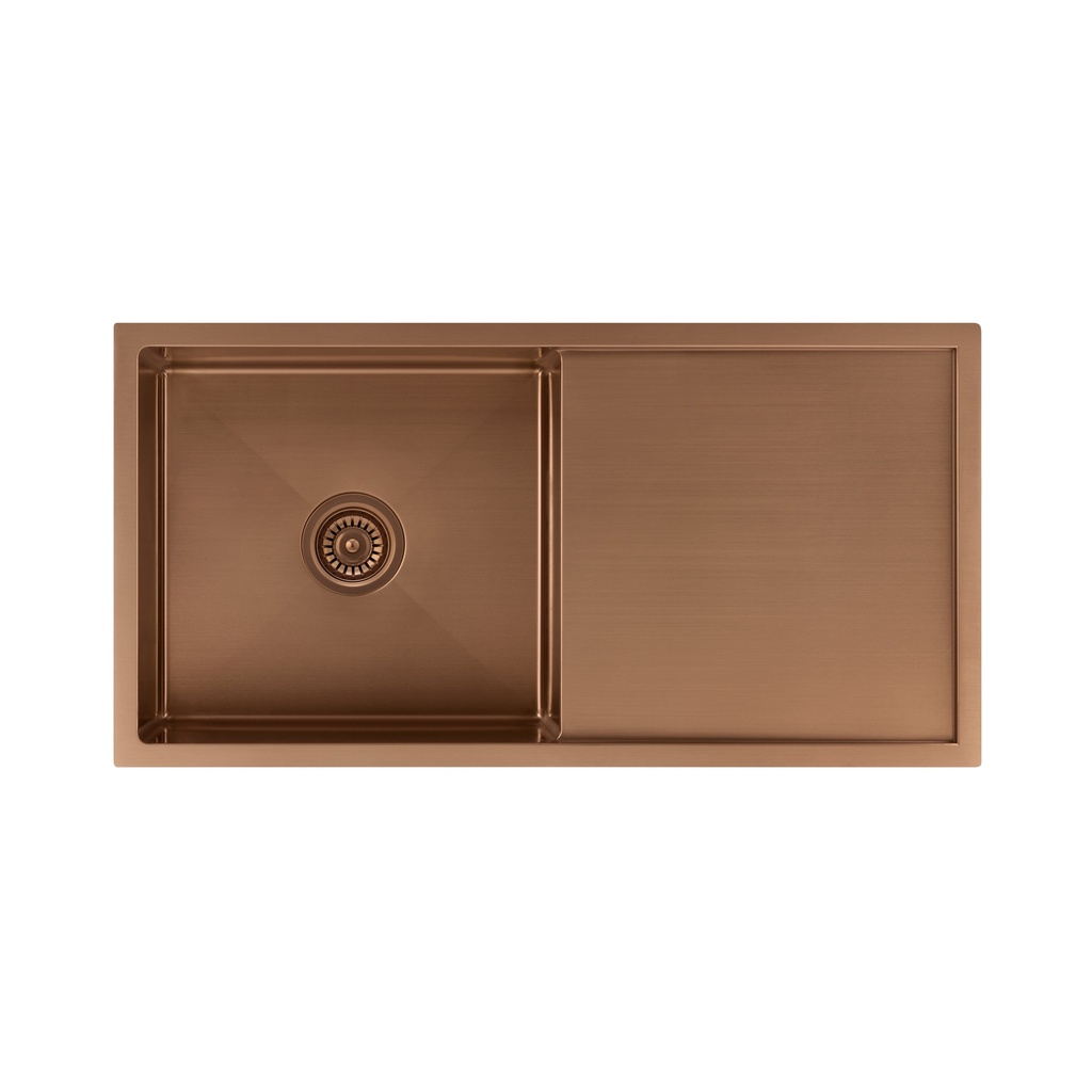 [101591] Jai Single Kitchen Sink 880mm – Brushed Copper