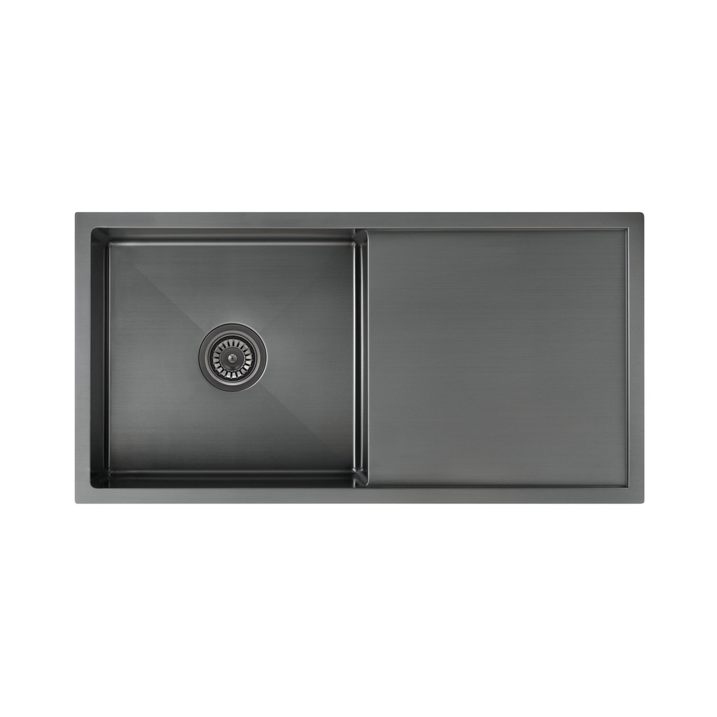 [101601] Jai Single Kitchen Sink 880mm - Brushed Gunmetal