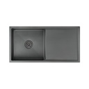 Jai Single Kitchen Sink 880mm - Brushed Gunmetal