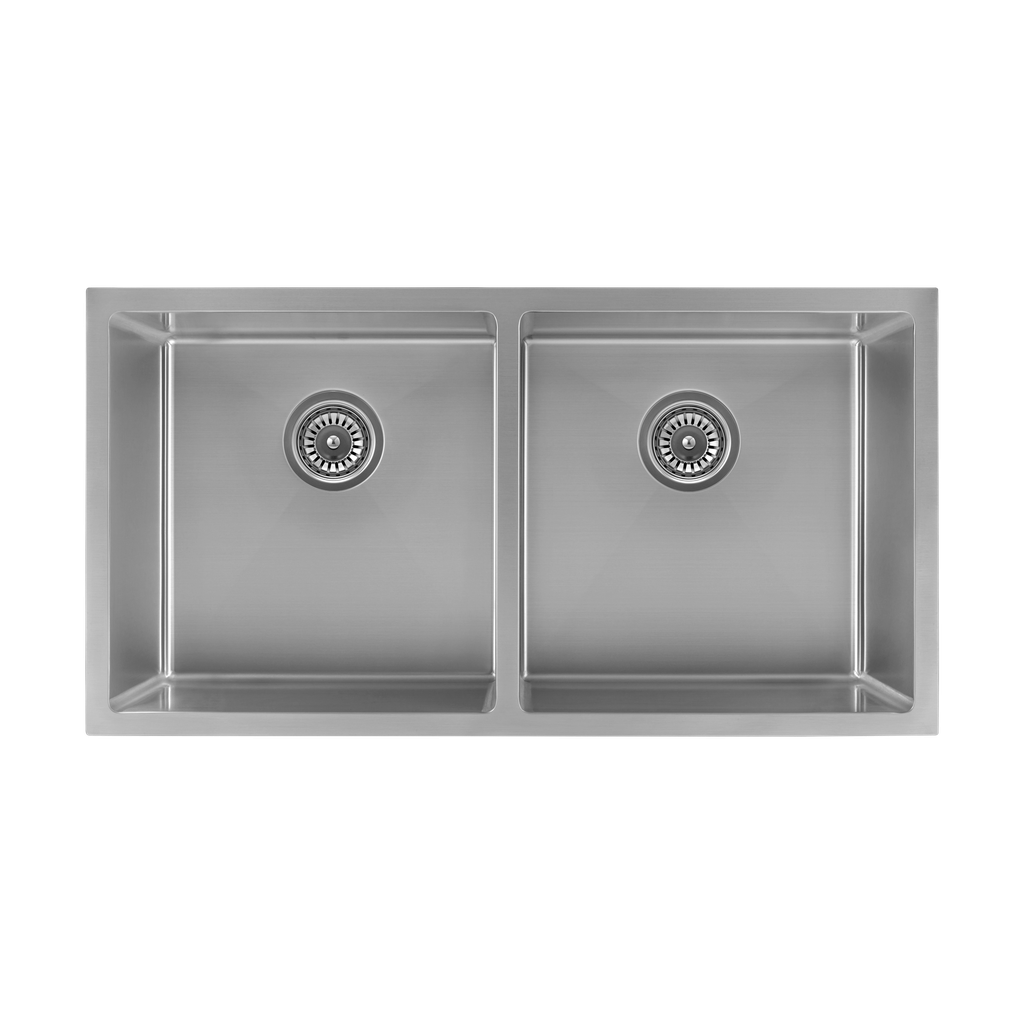 [10245] Zalo Double Kitchen Sink 855mm - Stainless Steel