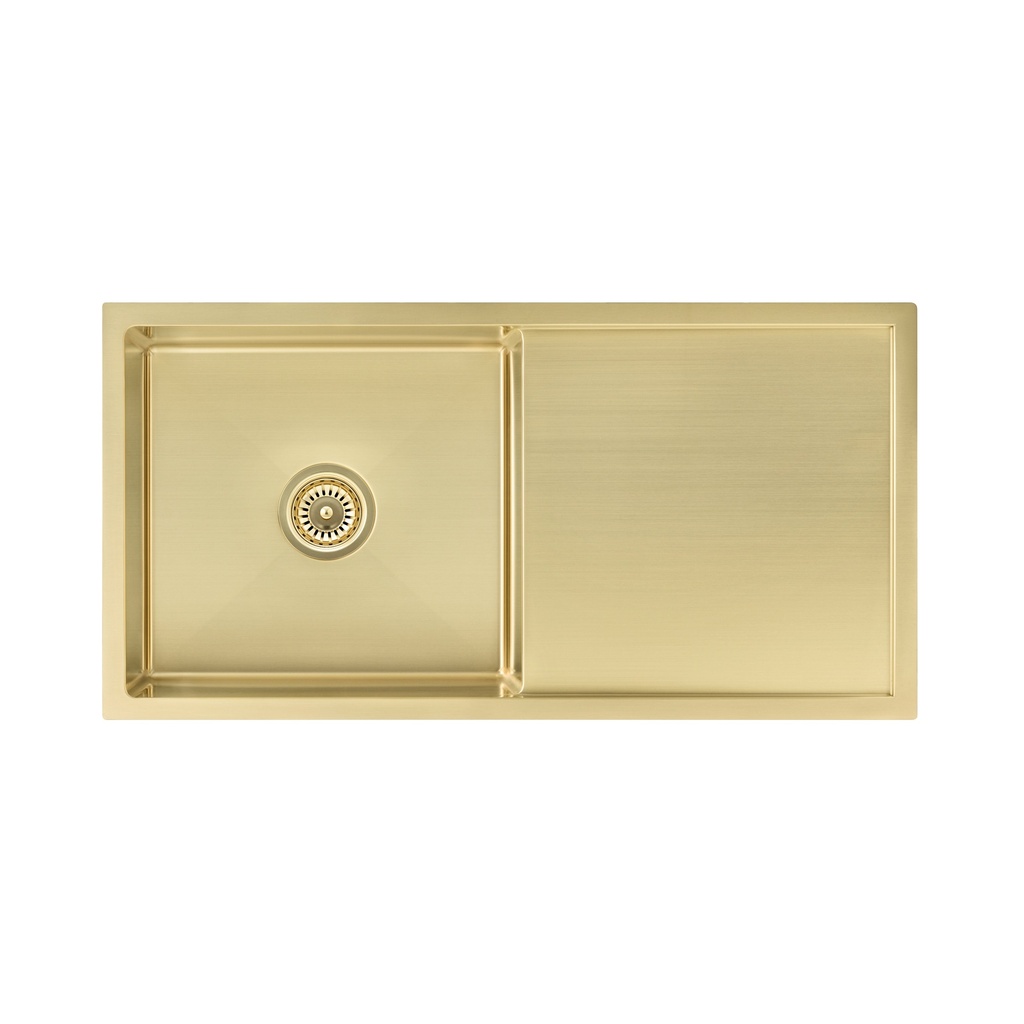 [10446] Jai Single Kitchen Sink 880mm – Brushed Brass