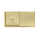 Jai Single Kitchen Sink 880mm – Brushed Brass