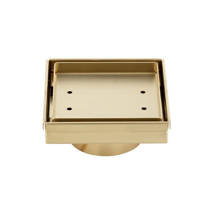 [10460] Pixi Tile Insert Floor Waste 125mm - Brushed Brass