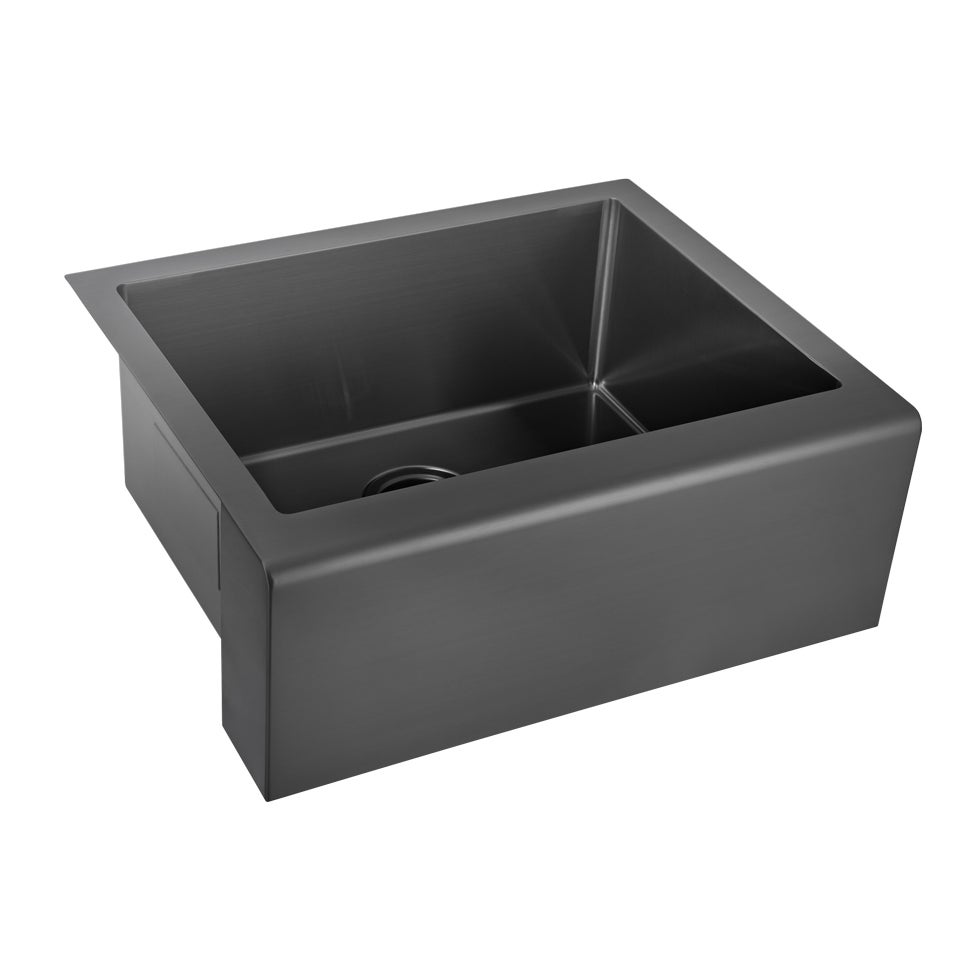 [10734] Belfast Farmhouse Kitchen Sink – Brushed Gunmetal