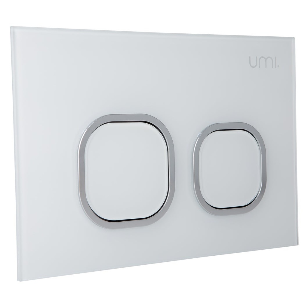 [10762] Delta Toilet Button - Glass - White