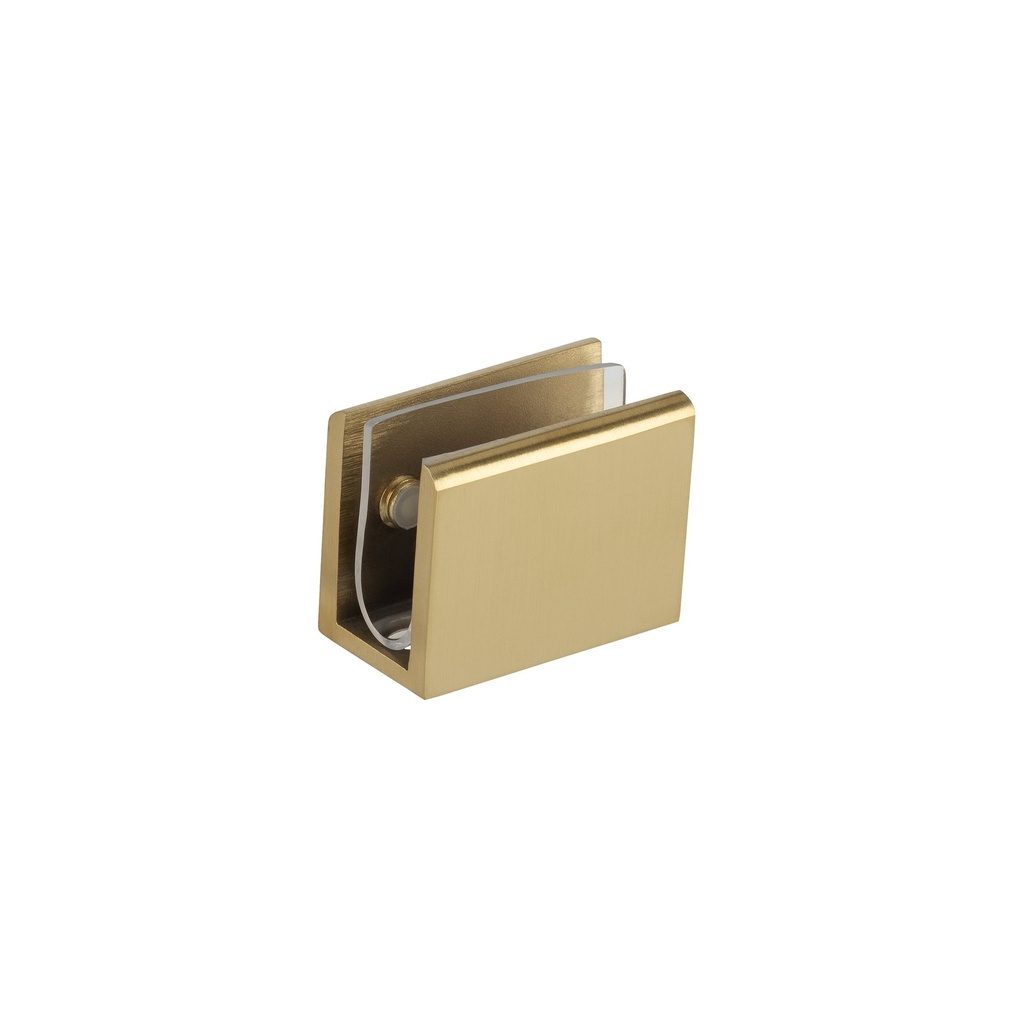 [10788] Pius Glass Panel Clip 12mm - Brushed Brass