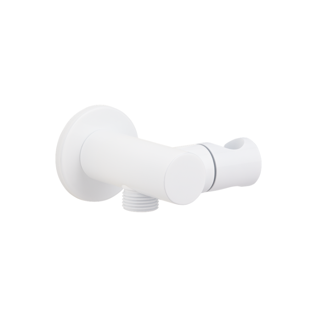 [11590] Adjustable Hand Shower Holder &amp; BP - White