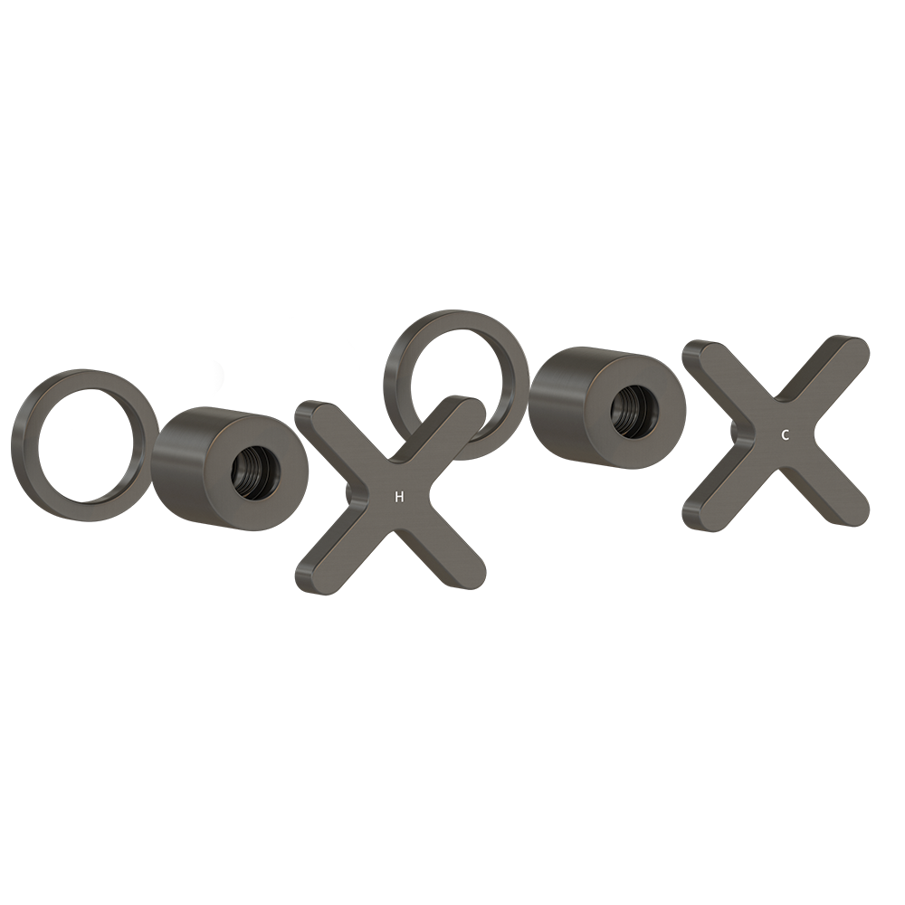 [11827] Cross Assembly Handle Kit – Brushed Gunmetal