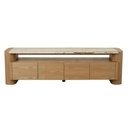 Floyd Marble Entertainment Unit - Matt Brown Vein Marble - Natural Ash