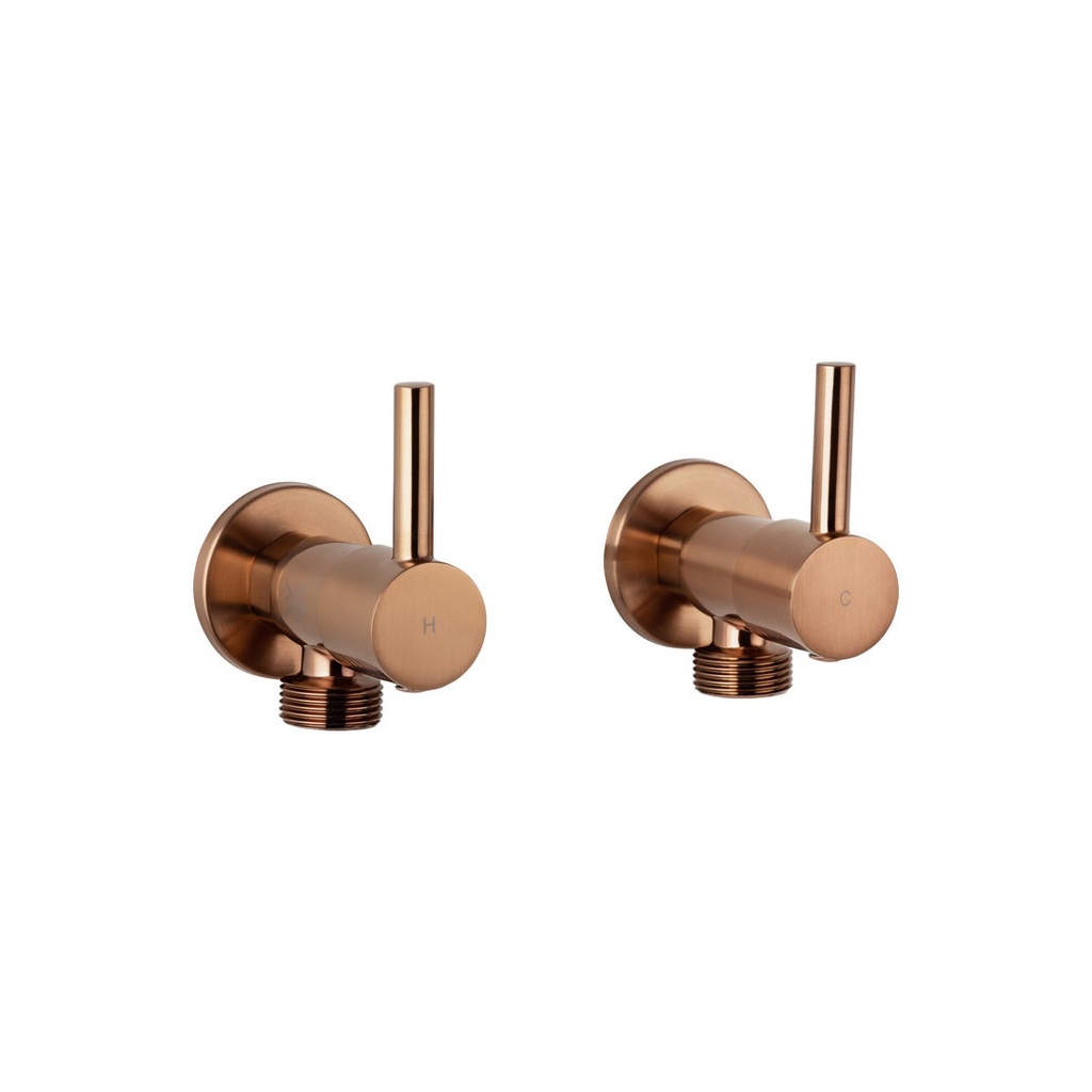 [12442LF] Elysian Washing Machine Stops - Brushed Copper