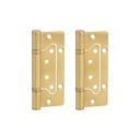 Ellis Flush Door Hinge Pair 130mm - Brushed Brass