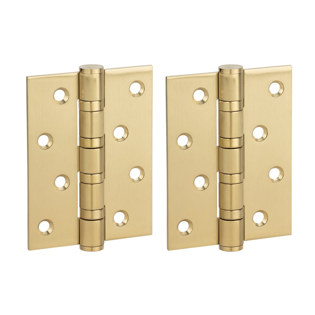 [12781] Ellis Butt Door Hinge Pair 100mm - Brushed Brass