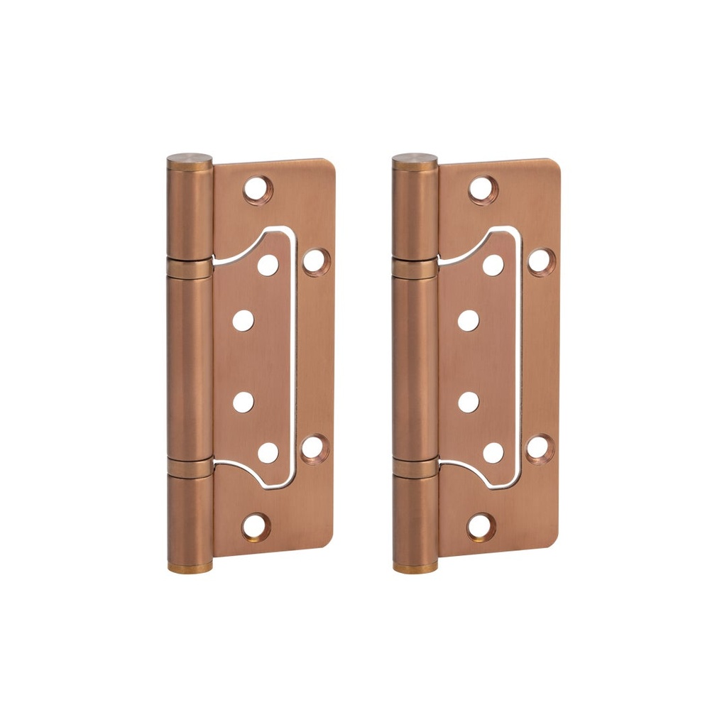 [12825] Ellis Flush Door Hinge Pair 130mm - Brushed Copper