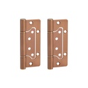 Ellis Flush Door Hinge Pair 130mm - Brushed Copper