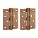 Ellis Butt Door Hinge Pair 100mm - Brushed Copper