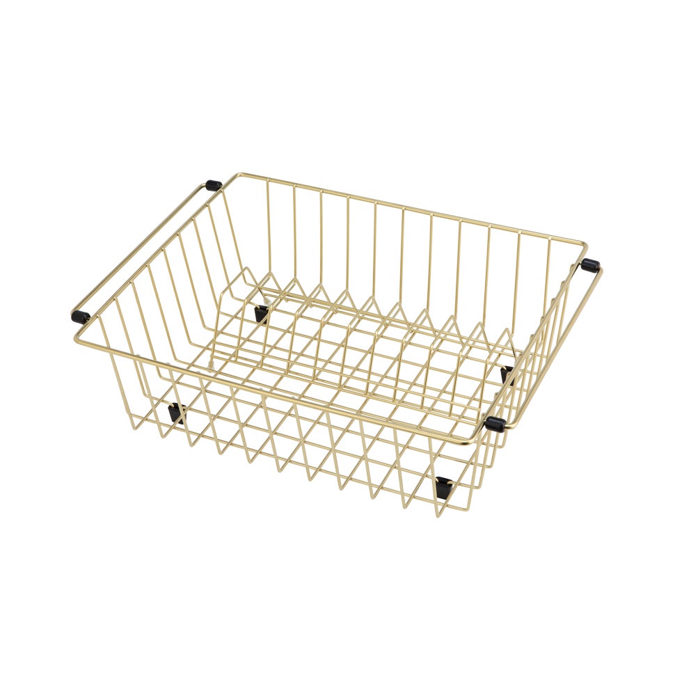 [12872] Bench Top Dish Rack - Brushed Brass