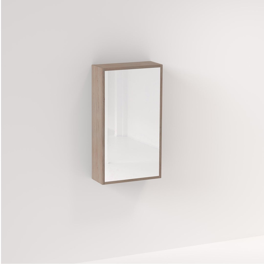 [13252] Myra 1 Door Mirror Cabinet 450mm - Pure Oak