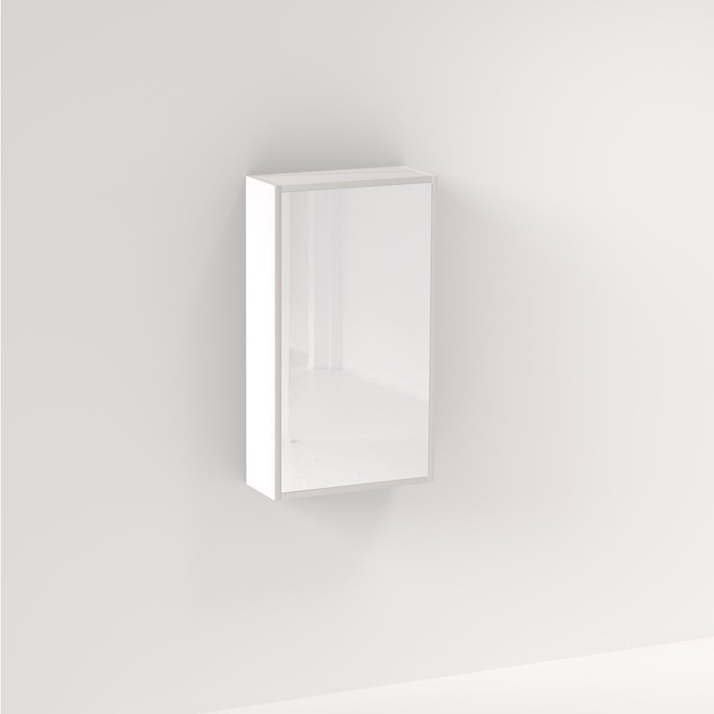 [13260] Myra 1 Door Mirror Cabinet 450mm - Matte White