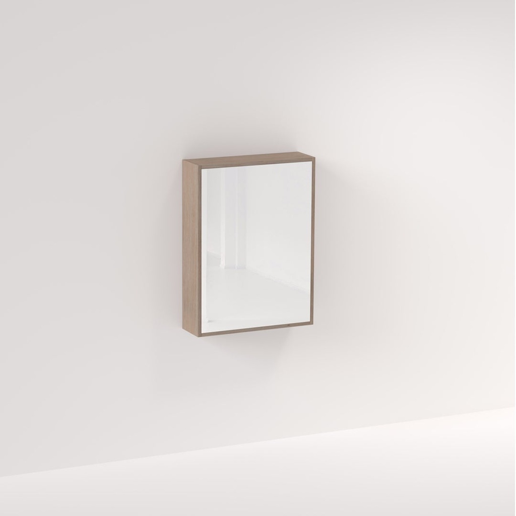 Myra 1-Door Mirror Cabinet 600mm - Pure Oak