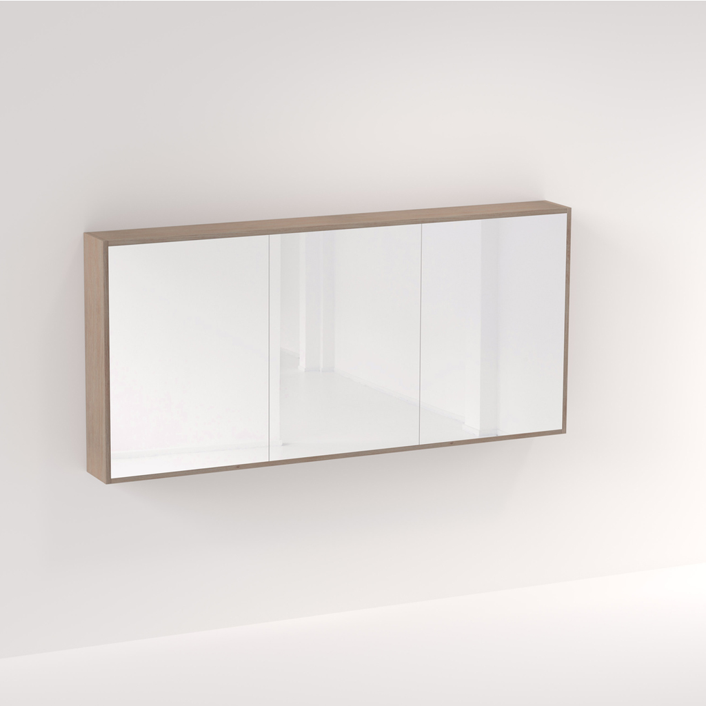 Myra 3-Door Mirror Cabinet 1728mm - Pure Oak
