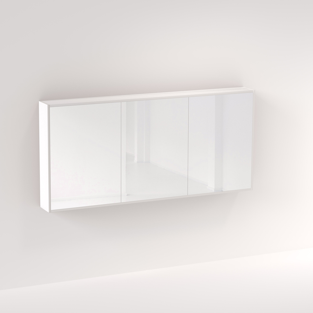Myra 3 Door Mirror Cabinet 1728mm -  Matte White