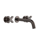 Cross Assembly Taps & Spout Set - Brushed Gunmetal