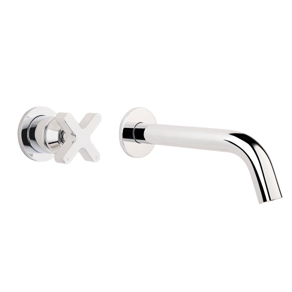 [14263-LF] Cross Progressive Mixer & Spout Set - Chrome
