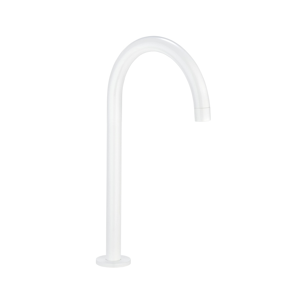 Gooseneck Bench Mounted Swivel Spout - White
