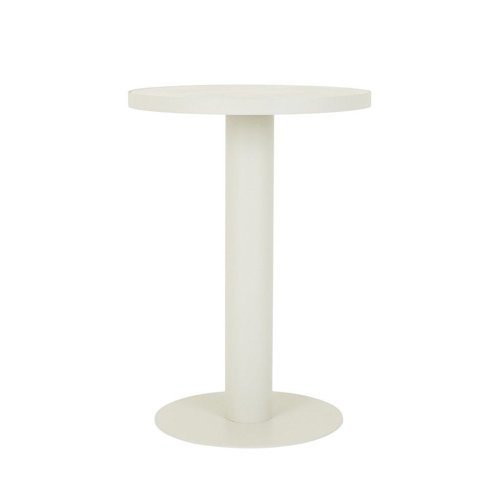 [FRANKIE-OUTDOOR-ROUND-BAR-TABLE-FAUX-LIGHT-TRAVERTINE-SANDCASTLE-BT-FRANK-OUT-RND-SANDCASTLE] Frankie Outdoor Round Bar Table - Faux Light Travertine - Sandcastle