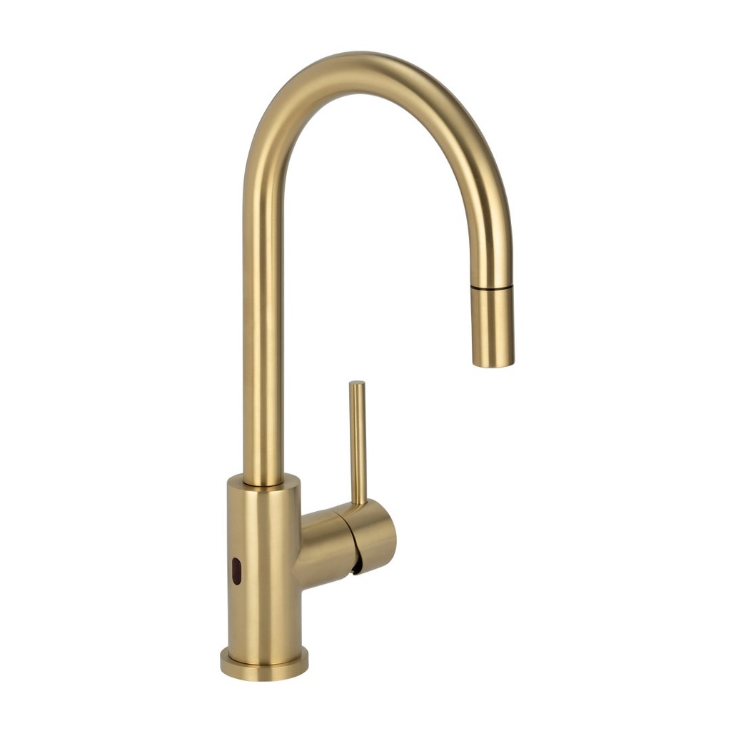 [14614] Elysian Sensor Commercial Pull-Out Kitchen Mixer - Brushed Brass