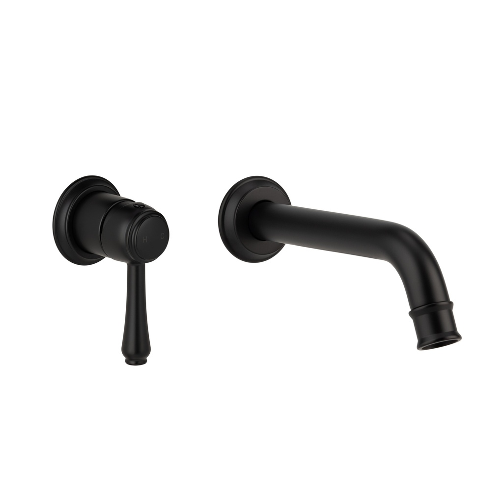 [14674-LF] Kingsley Minimal Mixer &amp; Spout Set- Matte Black