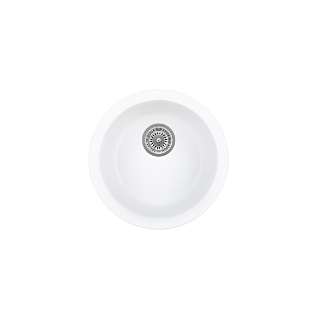 [15286] Vienna Round Sink 450mm - White Granite
